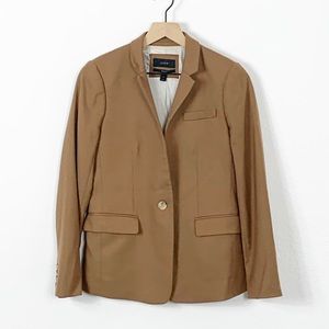 J Crew Tan Single Button Wool Regent Blazer